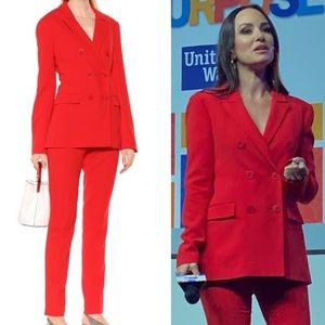Tibi | Steward Christmas Holiday Party Red Blazer And Trouser Suit Set Set